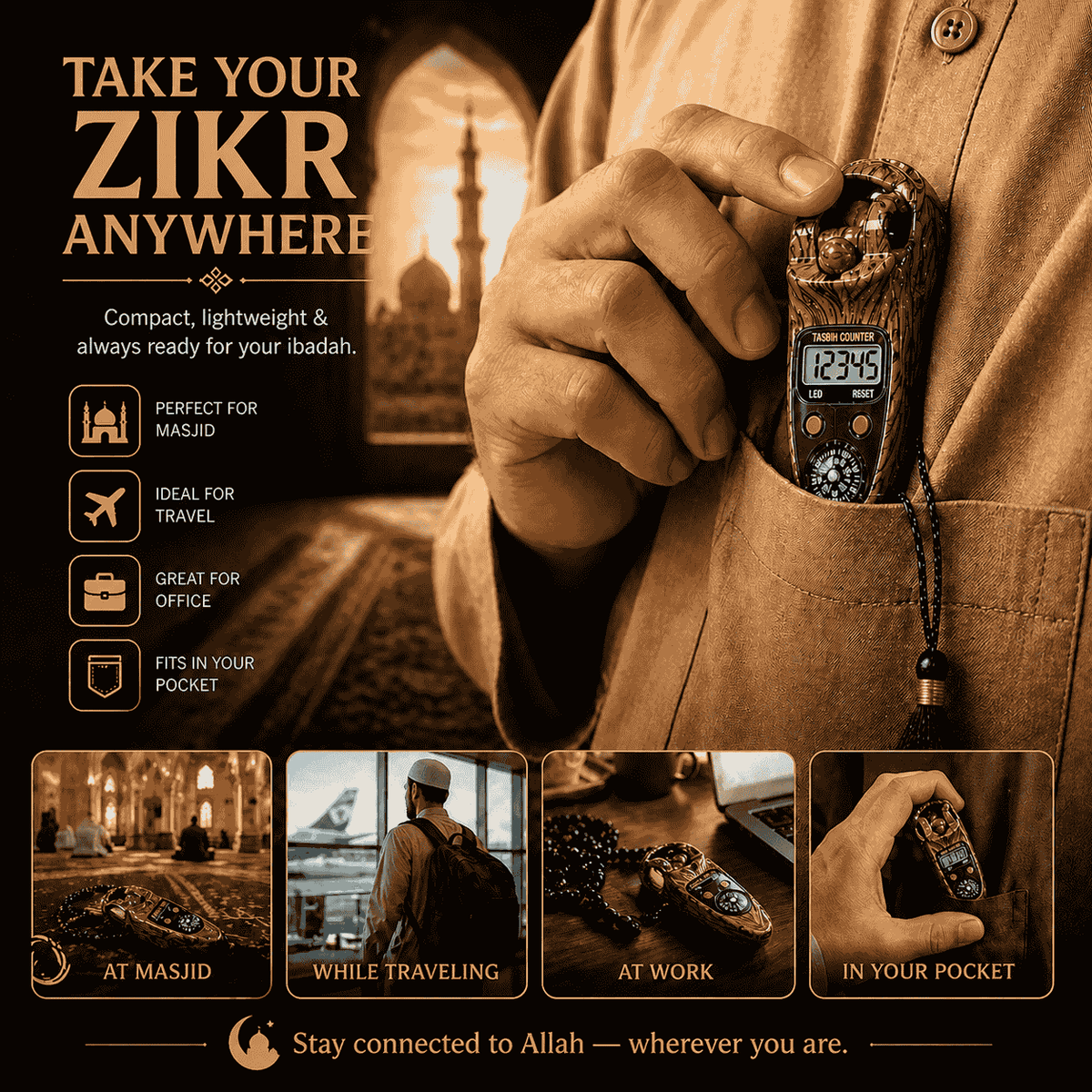 PREMIUM QUALITY DIGITAL TASBEEH COUNTER